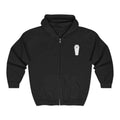 Coffin Chest Zip Hoodie — Minimal Gothic Funeral Coffin Design