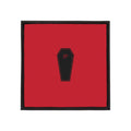 Coffin Icon Patch — Red Iron-On Square Patch